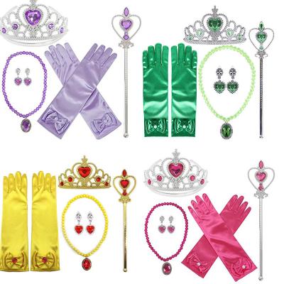 China Party Girls Princess Dress Up Accessory Set Crown Magic Wand Costume Hair Accessory 5pcs Set for sale