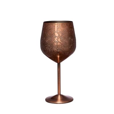 China Stainless Steel Wine Glasses Metal Unbreakable Stemmed Wine Glasses Goblet for sale