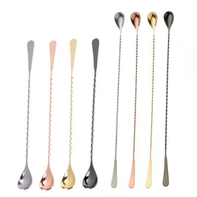 China 18/8 Stainless Steel Cocktail Spoon Bar Accessories Long Handle Bar Spoon For Bartender for sale