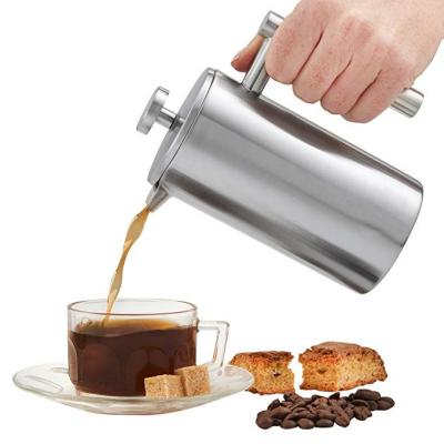 China Double Walled Insulated French Press Stainless Steel Coffee Pot for sale