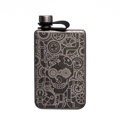 China Silver Flask Polished Stainless Steel Hip Flask With Screw Top for Alcohol Liquor Flask for Men for sale