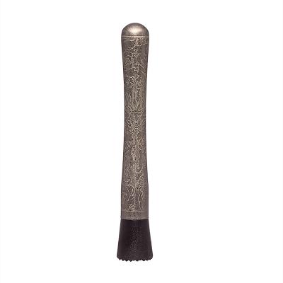 China Stainless Steel Cocktail Muddler Gold Baroque Style Bar Muddler for Cocktails for sale