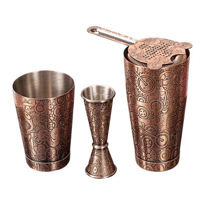 China Stainless Steel Homeware Cocktail Shaker Steampunk Style Mixology Bartender Kit for sale