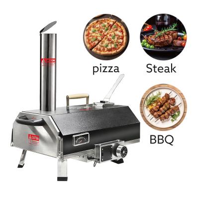 Cina Trapezoide design Forno per pizza per esterni nero Forno per pizza automatico rotante a legna in vendita