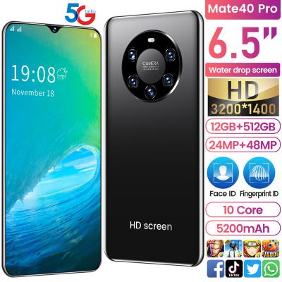 China Dual SIM Card Wholesale OEM M40 Phone 6.5 Inch Smartphone 12GB+512GB Full Screen Finger/Face Unclock Smart Phone for sale