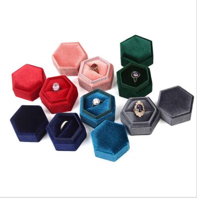 China Pink Custom Retro Earring Jewelry Case Wedding Engagement Colorful Velvet Pendant Ring Boxes Custom Made for sale