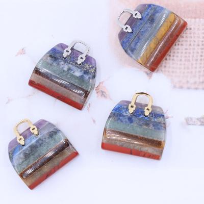 China China Natural Crystal Carvings Small Chakra Bags 30mm Healing Spirit Crystals Folk Arts Accessories For Gift for sale