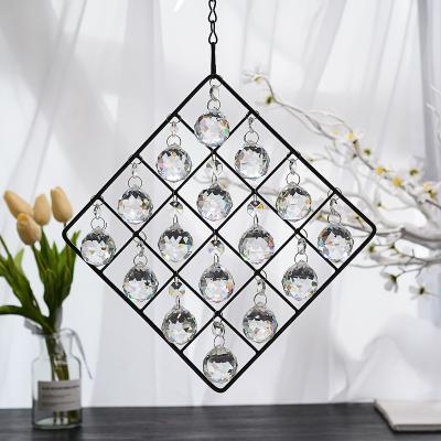 China China Iron Reseau Crystal Outdoors Sun Colorful Crystal Home Decor Window DIY Pendant For Decoration for sale