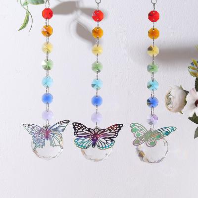 China China Shining Crystal Refraction Butterfly Sun Catchers Crystal Outdoors Home Decor Wedding DIY Window Pendant for Decoration for sale