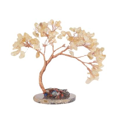 China China Wholesale 7 Flowers and Healing 12flowers 7 Chakra Crystals Healing Tree Ying KE Pine Fengshui Luck Figurine Decor for sale