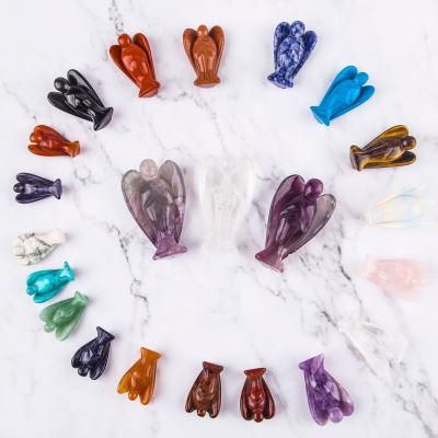 China Wholesale Natural China Crystal Carving Ornament 2 Inch Crystal Angel Crafts For Gift Or Sale for sale