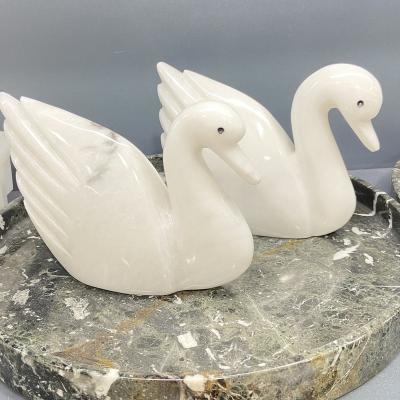 China China Swan Marble Healing Morello Cherry Wholesale Hand Made Crystal Carving Crystal Swan for Gift for sale