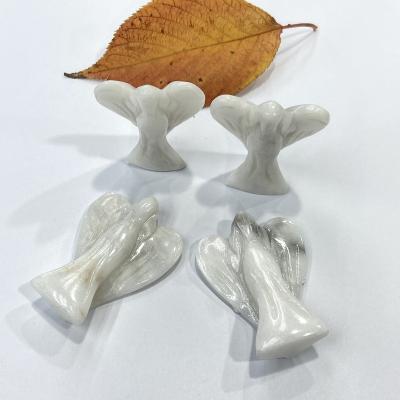 China Crystal Marble Angel Crystal Carved Angel For Gift Healing High Quality Natural White Mineral Wholesale From China for sale