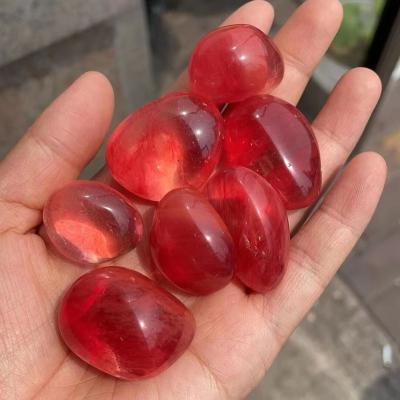 China Red Stone Crystal Healing Stones Jewelry China Watermelon Crystals And Healing Stones Tumbled Crystal Gravel For Decoration for sale