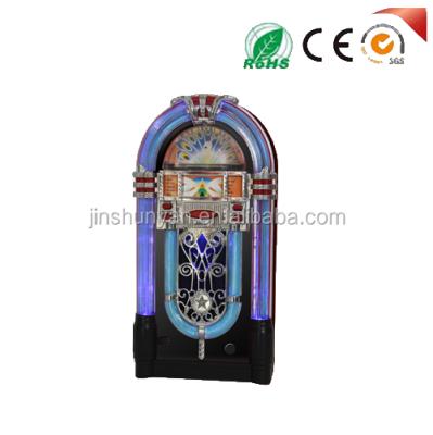 China Wurlitzer wooden MDF retro mini digital portable jukebox with AUX function. for mobile phone connecting easily for sale