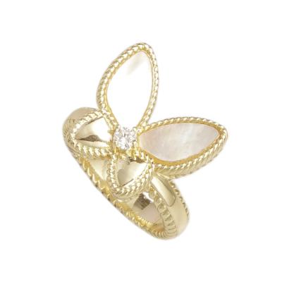 China Fashion CLASSIC Hot Selling Pearlescent Rings Butterfly Gold Nail Jewelry Minimalist Ring *T3257RGM for sale