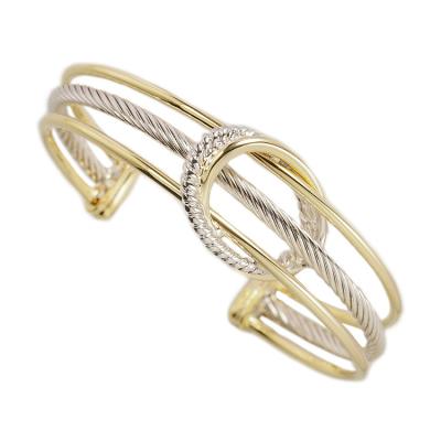 China TWO TONE Cheapest Wholesale Charm Bangles Wire Oval Cuff Bracelets Women Bangle Jewelry For Sale *T2606BK for sale