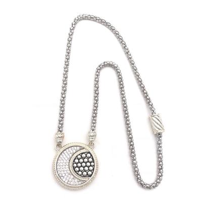 China Manufacture CLASSIC Chinese Rhodium Accessories Women Chain Necklace With 2 Tone Round Gold Plated Jewelry Necklace *T1544XK for sale