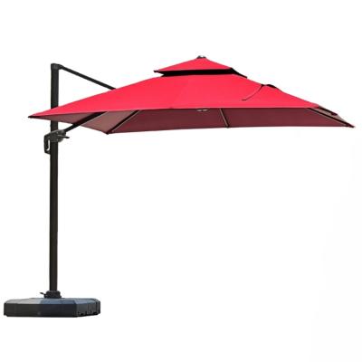 China Outdoor Decorations Large Sun Parasol Manual Open Aluminum Garden Umbrella 4x4 for sale