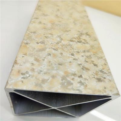 China Construction Internal Cross Aluminum Tube Imitate Marble Texture Square Pipe, Wood Grain Square Aluminum Tube for sale