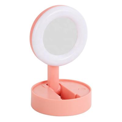 China Lit Three Color USB LED Lights Rechargeable Makeup Mirror Ring Light Desk Table Phone Live Night Light Multifunctional Lamp for sale