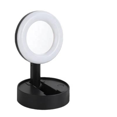 China Lit Three Color USB LED Lights Rechargeable Makeup Mirror Ring Light Desk Table Phone Live Night Light Multifunctional Lamp for sale