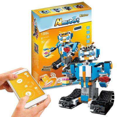 China Battery Operated Toy 351 Pcs Warrior Robot RC Fighters Bricks Toys Plastic Building Blocks Soldier Toy AI Phone App Control RC Toy for sale