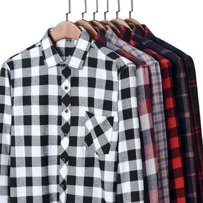 China Autumn Fashion Jackets Mens Long And Sleeve Anti-wrinkle Custom Spring Shirts Brushed Casual Plaid Shirt for sale