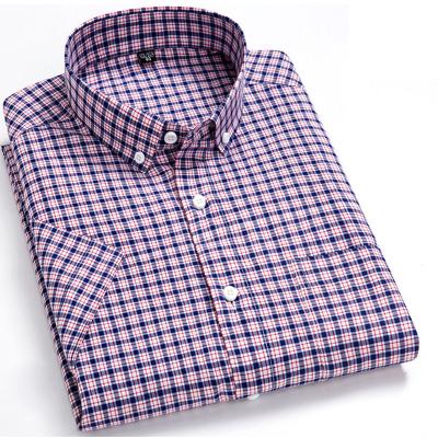 China Anti-Wrinkle Anti-Wrinkle Handle Summer Men's Wholesale Casual Short Sleeve Short Shirts Plaid Shirt Half Sleeve for sale