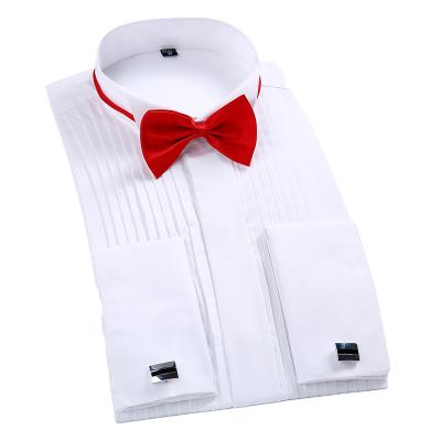 China Fashion Show Slim Mens Anti-Wrinkle Dress Shirts Man's Wedding Shirt Wholesale White Wedding Dress Best for sale