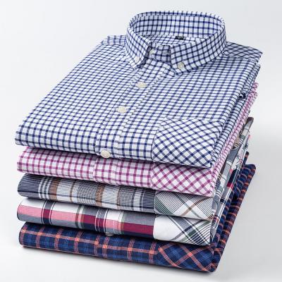 China wholesale Anti-wrinkle spring long-staple cotton plaid shirt pure youth casual men's clothing and autumn men's long-sleeved shirt for sale