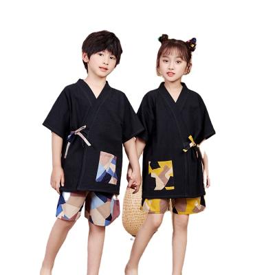 China Custom Made 100% Cotton SPA Sauna Suit Breathable SPA Suit Parent-child Sweat Steaming Suit Short Sleeve Shorts for sale