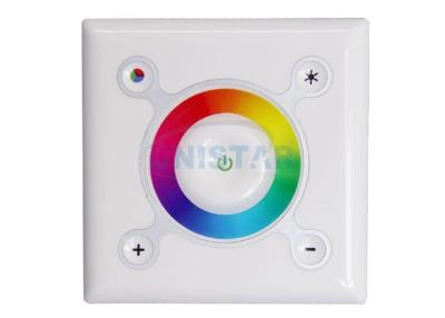 China Wall Mounted Touch Dimming RGB LED Controller Dimmer, DC 12 / 24V RGB Colour Wheel Controller for sale