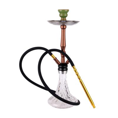 China Smooking Shisha Gunter Factory Wholesale 56cm Metal Tall Glass Bowl Hookah Pot Smoking Set Single Pipe Shisha for sale