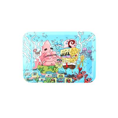 China Wholesale Accessories New Cartoon Smoke Tobacco Tray Ashtray Easy Rolling Cones Making Rolling Trays for sale