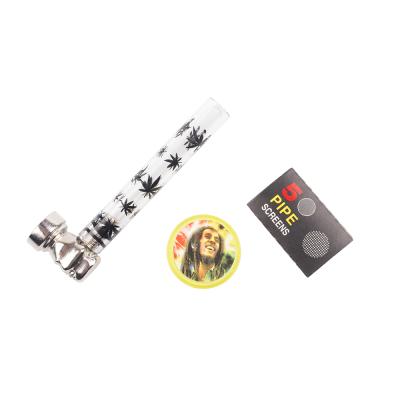 China Smoking Travel Kit Smoking Glass Pipes With Herb Plastic Weed Grinder Glass Pipe Cheap Wholesale High Quality Factory Made Dry Herb Tobacco Smoking GT for sale