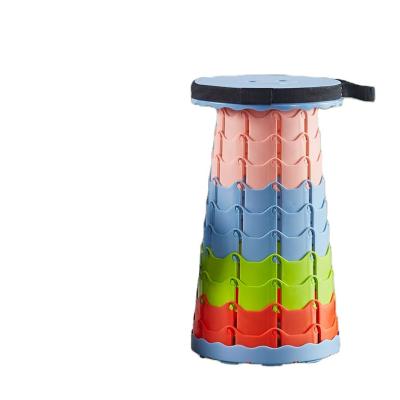 China (Size) Living Room Furniture Adjustable Colorful Sitting Plastic Chair Stool Customized OEM Portable Retractable Furniture Stool for sale