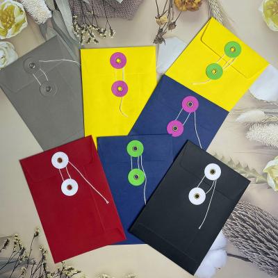 China 180gsm Coloured Paper String Envelope Logo Printing for Office Business Documents for sale