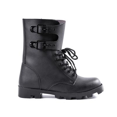 China Government Approved Warrior Army Full Boots Anti-skid High Strength Leather Tactical Military Black Army Boots With Buckle for sale