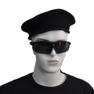 China Cheap Plush Custom Size Knit Beret Hat Mens Wool Army Beret Military Hat With Polyester Coating Tactical Beret For Man for sale