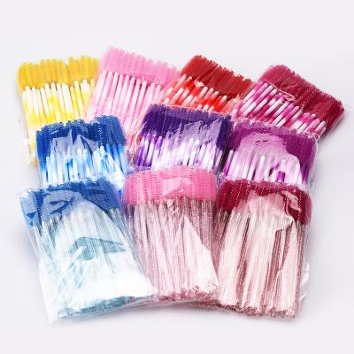 China Crystal Mascara Wand Wholesale Colorful Disposable Make Up Mascara Wand Applicator Eyelash Brush Disposable Lashes Brush for sale