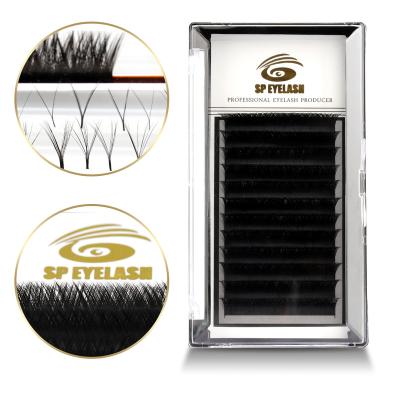 China Soft Russian Magnetic V Shape Mink Volume Fan Lashes Curl Individual Extension Silk Eyelash Extension for sale