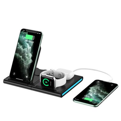 China Detachable Magnetic Wireless Charger Stand Amazon Qi Wireless Fast 15w 15w Charger 4 in 1 Wireless Charging Dock for iPhone 12 for sale