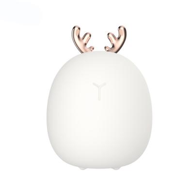 China Soft LED Light Kids Gift Cute Deer Rabbit Silicone Night Lamp for sale