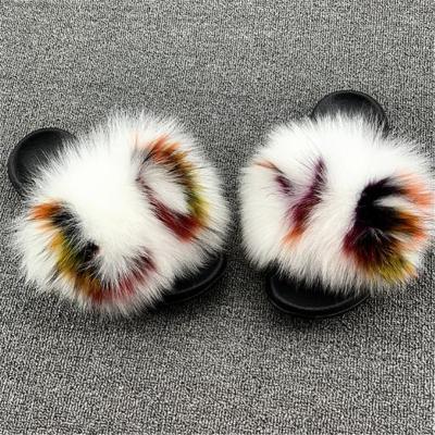 China CUSHIONING Style Fur Women Slippers Fur Full Slides For Babies Mink And Fox Fur Slippers for sale