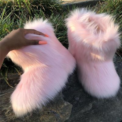 China Factory direct PVC fur boots women indoor faux fur boots for sale