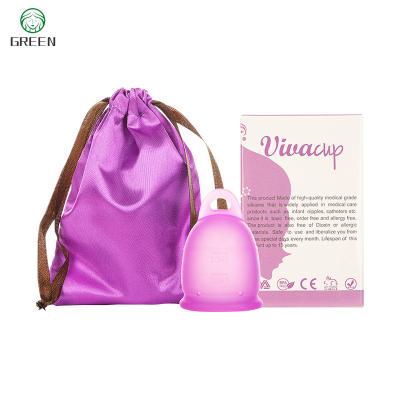 China Factory Direct Supply Silicone Soft Menstrual Cup Reusable Menstrual Safe Period Medical Silicone OEM for sale