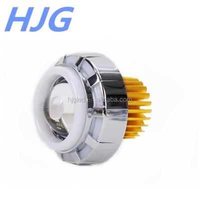 China Motorcycle Headlight 10W Aluminum Led Projector Headlight Angel Eyes Double Lens Motorbike Headlight for sale