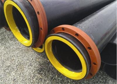 China qualified HDPE flared pipe with wear resistant lining layer and steel ring for sale