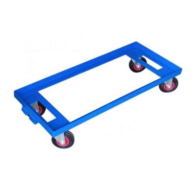 China Industrial Heavy Duty Dolly For Extra Large Attached Lid Container Crates, with Optional Tug Handle, 1015Lx395Wx195mmH, Powder Coated, Blue for sale